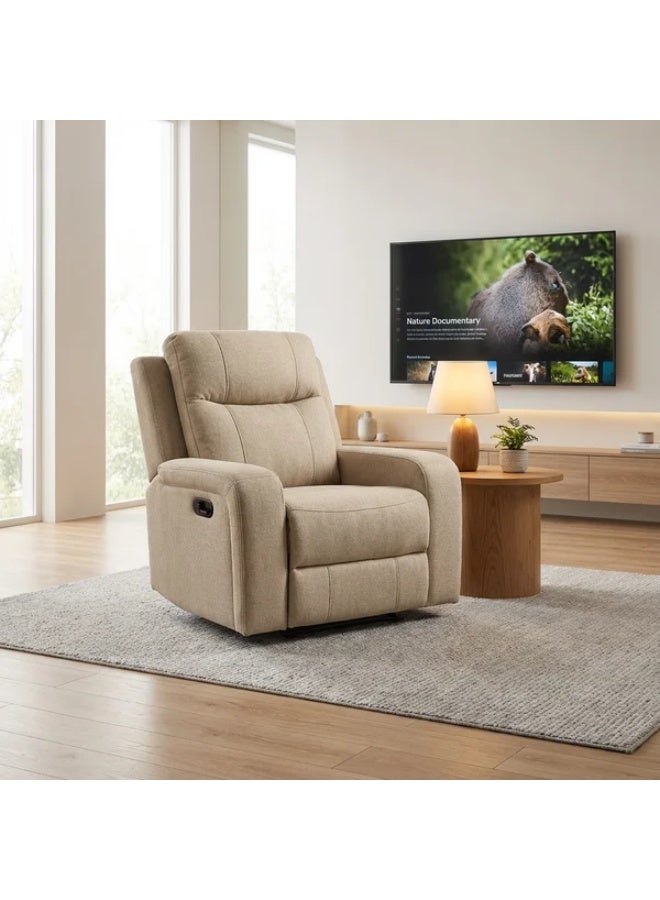 UNIKSAR Ultra-Luxury Recliner Chair with Dual Cup Holders, Side Pockets & 360° Swivel | Premium Ergonomic Reclining Armchair with Adjustable Backrest & Footrest | Soft Fabric Upholstery for Living Room, Office & Home Theater - Image 4